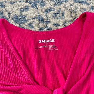 Garage hot pink Ribbed long sleeve